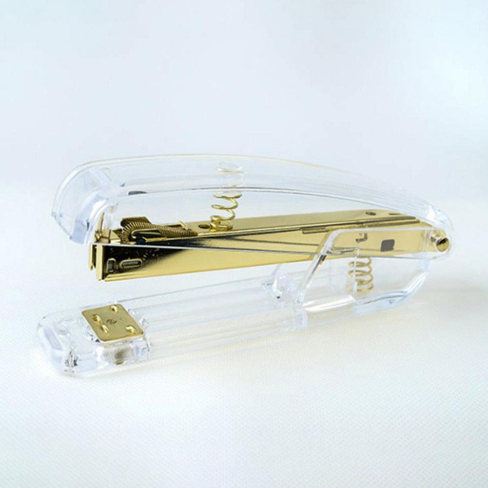 Stapler Heavy Duty - Metallbeschichteter Hebel-Heftklammerer, transparenter Tischheftklammerer, robust, 25