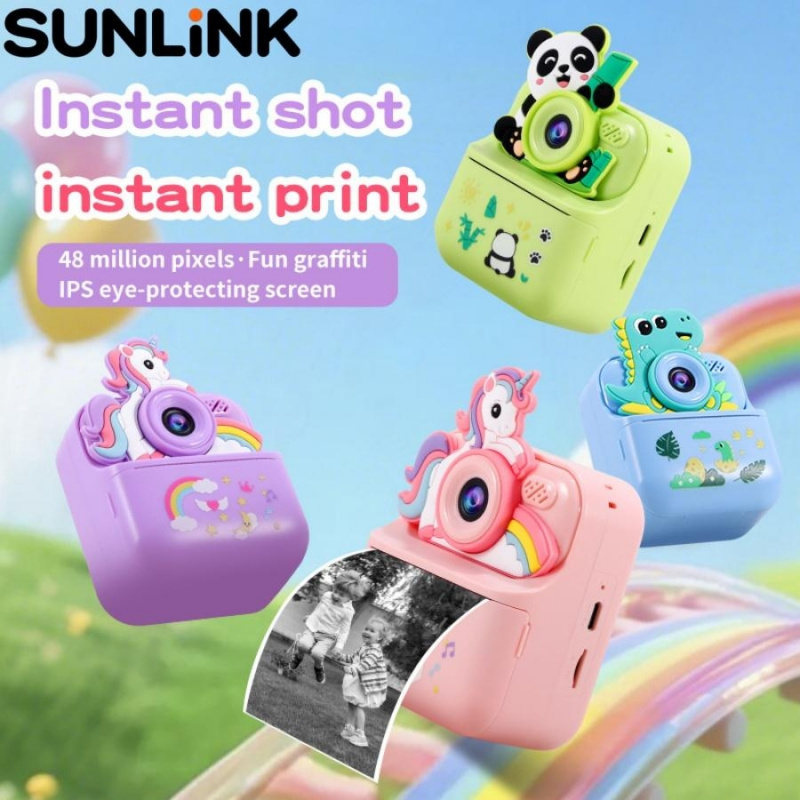 Photo Printer - 1 Stück Kinder-Sofortbildkamera Video-Fotodrucker HD-Digitalkamera Mädchen