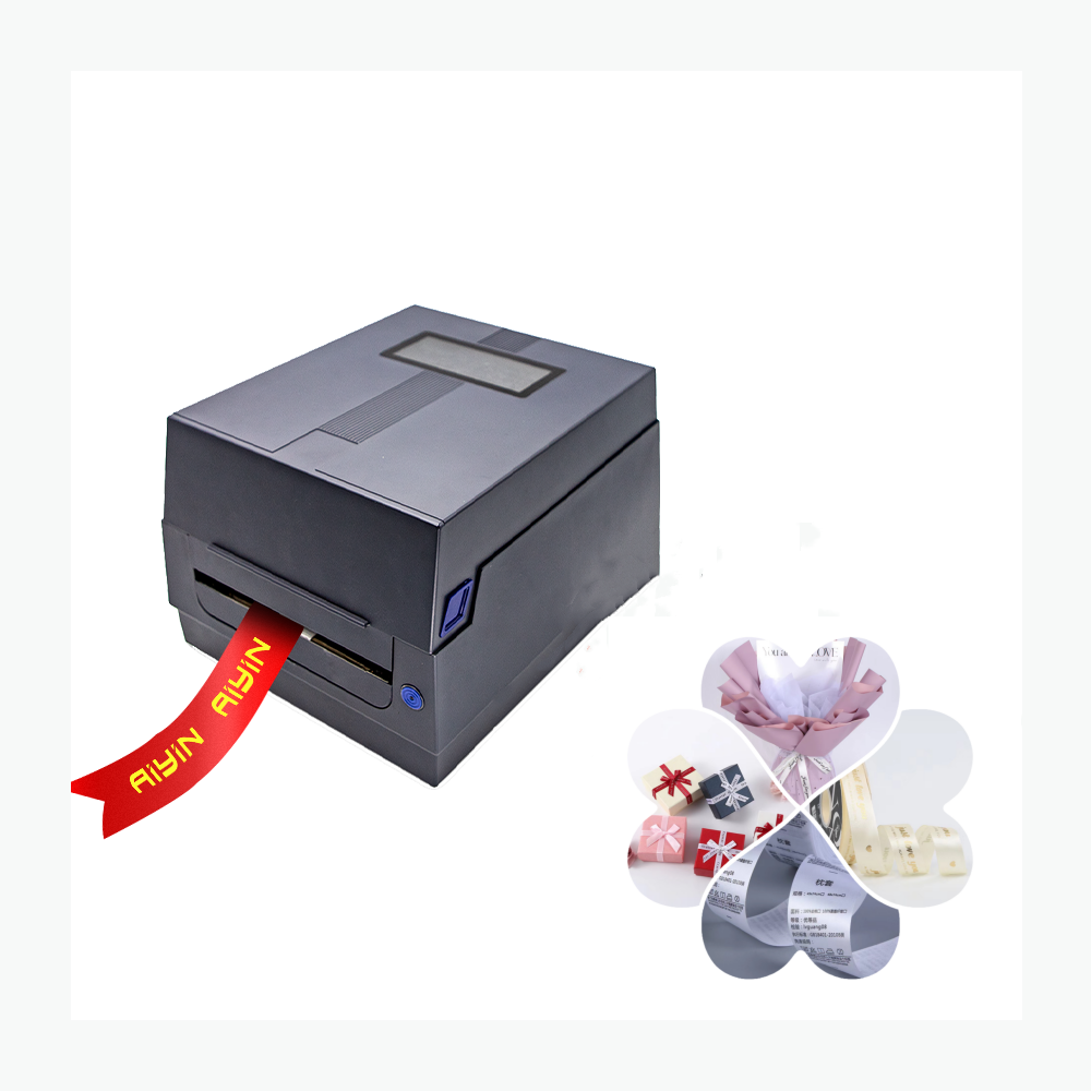 Barcode Printer - 110-mm-Thermo-Transfer-Etikettendrucker für metallische 4x6-Barcode-Aufkleber mit Farbband