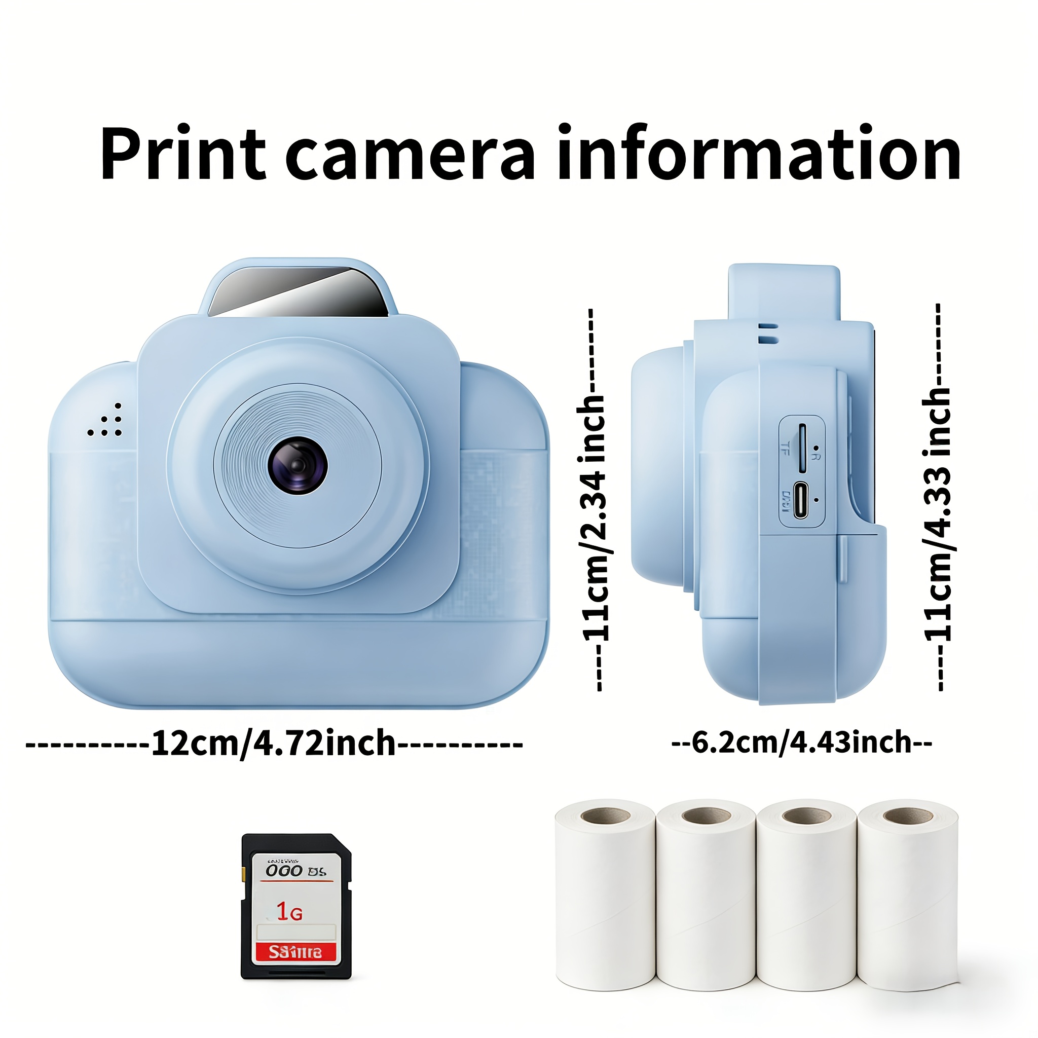 Printer Paper - Tragbarer Fotodrucker (blau) mit wiederaufladbarem Akku